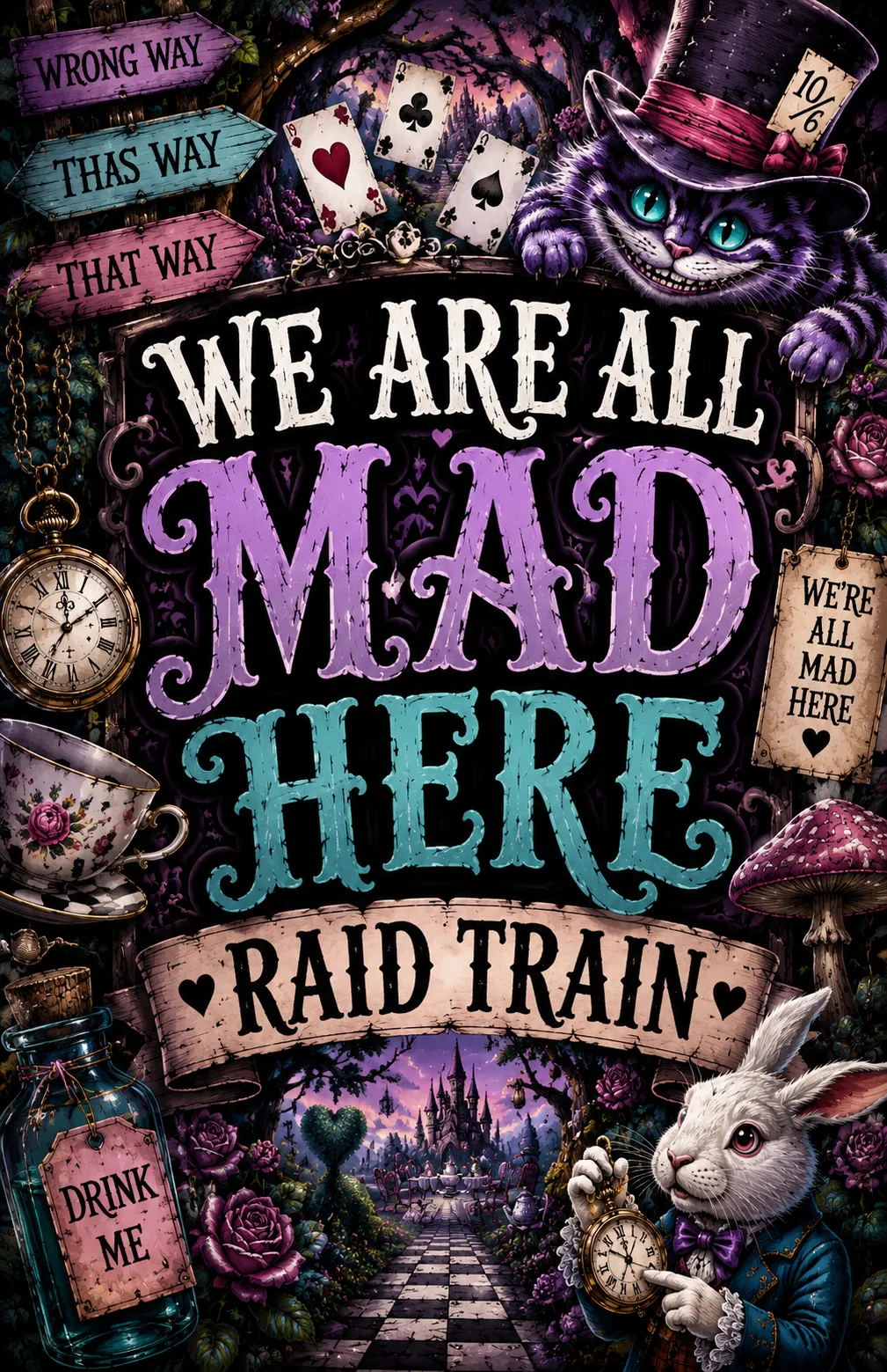 WE ARE ALL MAD HERE RAID TRAIN
