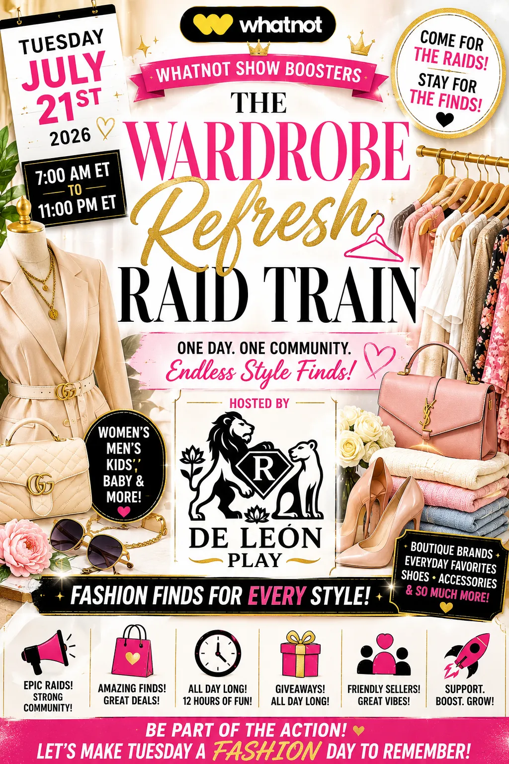 🚀☝️ Whatnot Show Boosters The Wardrobe Refresh Raid Train