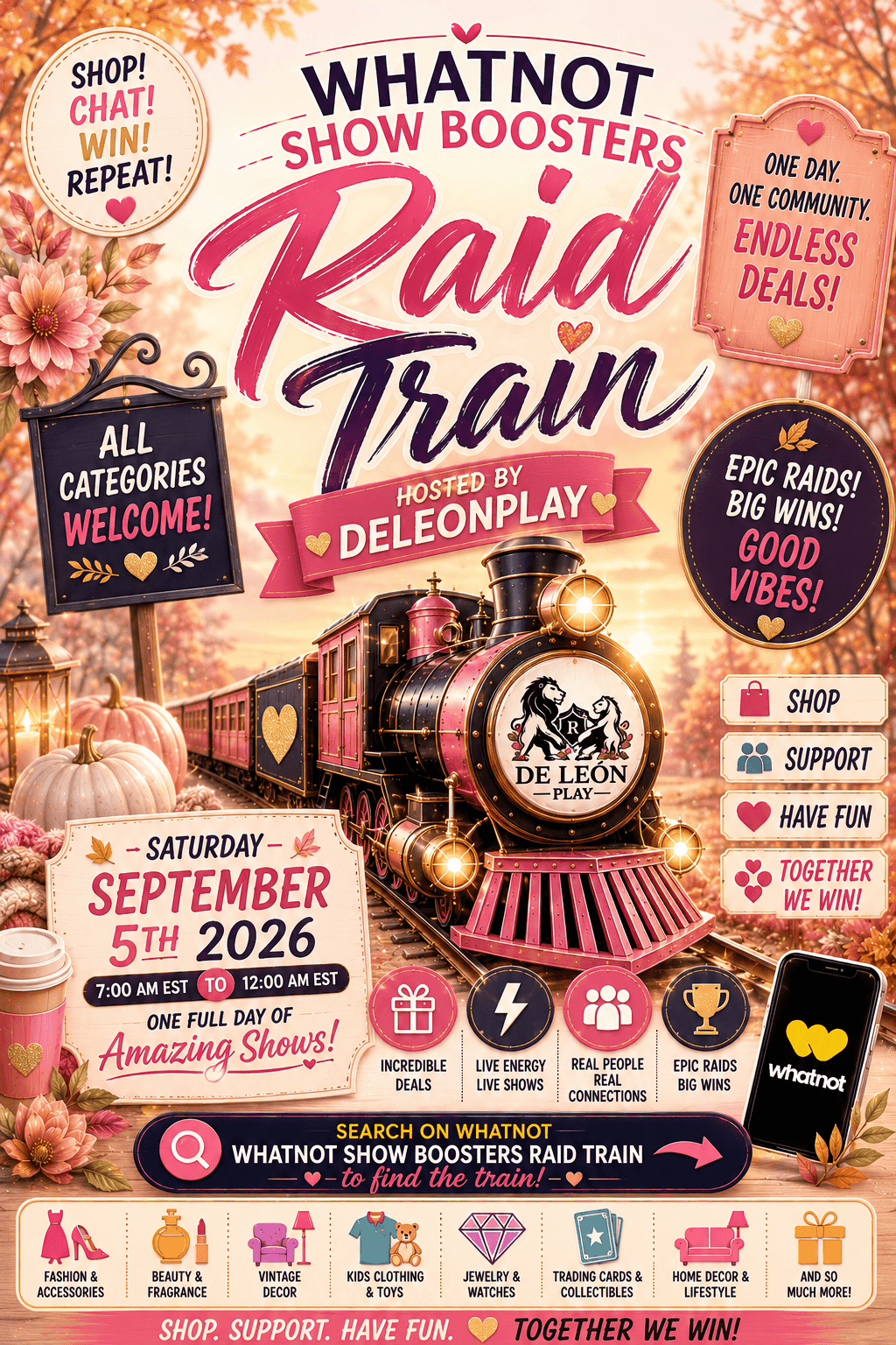 Whatnot Show Boosters Raid Train
