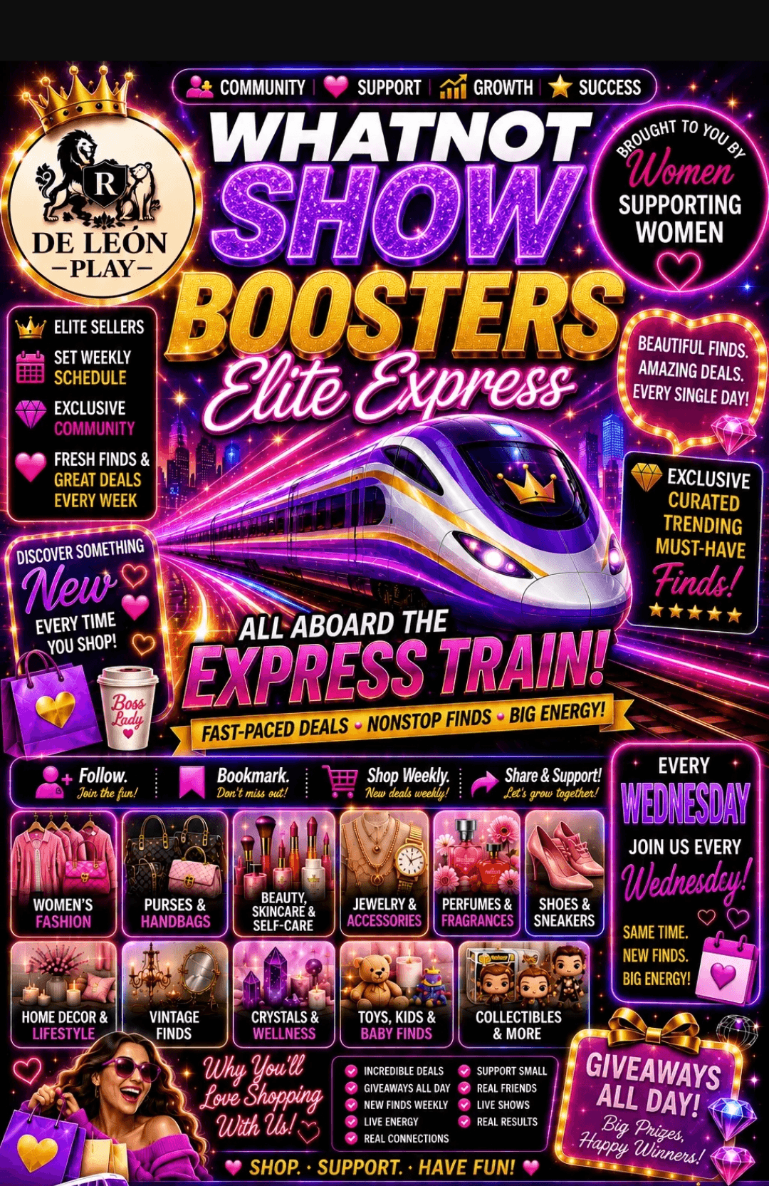 🚀☝️Whatnot Show Boosters Elite Express Wednesday Raid Train