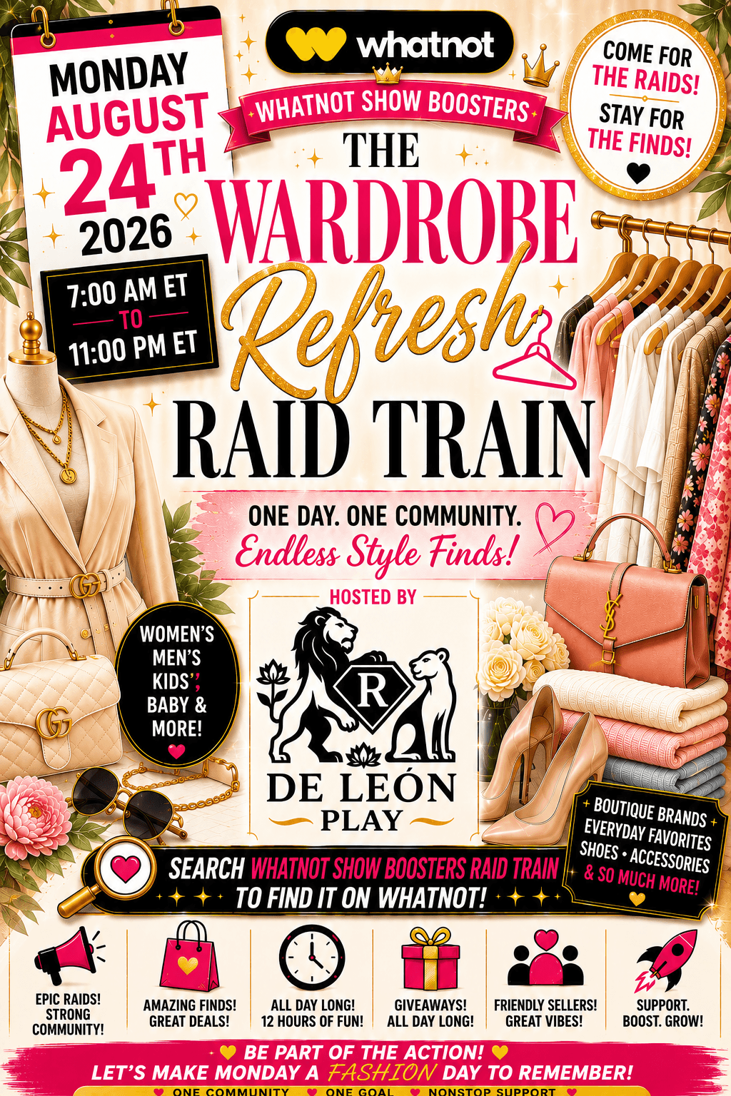 🚀☝️Whatnot Show Boosters The Wardrobe Refresh Raid Train