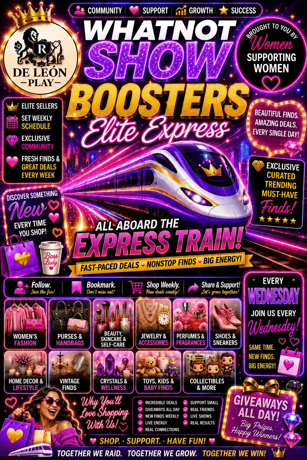 🚀☝️Whatnot Show Boosters Elite Express Wednesday Raid Train