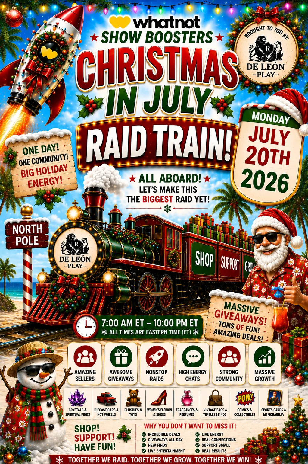 🚀☝️ Whatnot Show Boosters Christmas in July Raid Train