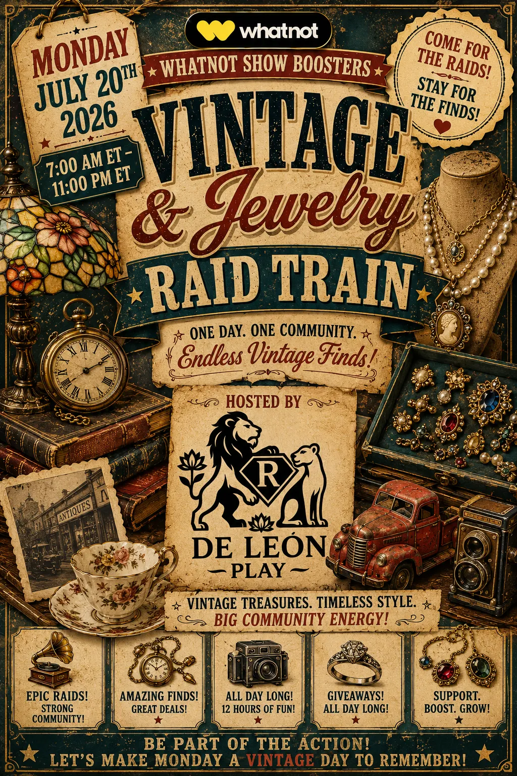 🚀☝️ Whatnot Show Boosters Vintage & Jewelry Raid Train