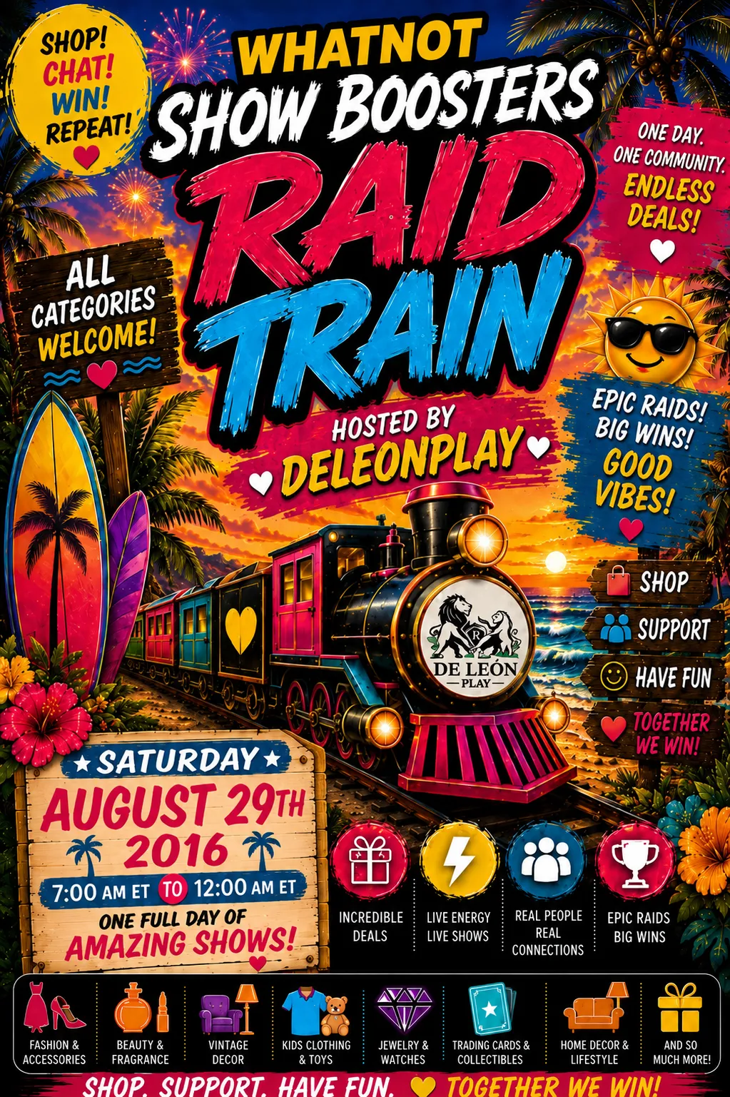 🚀☝️Whatnot Show Boosters Raid Train