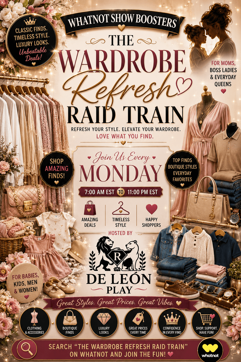 🚀☝️Whatnot Show Boosters The Wardrobe Refresh Raid Train