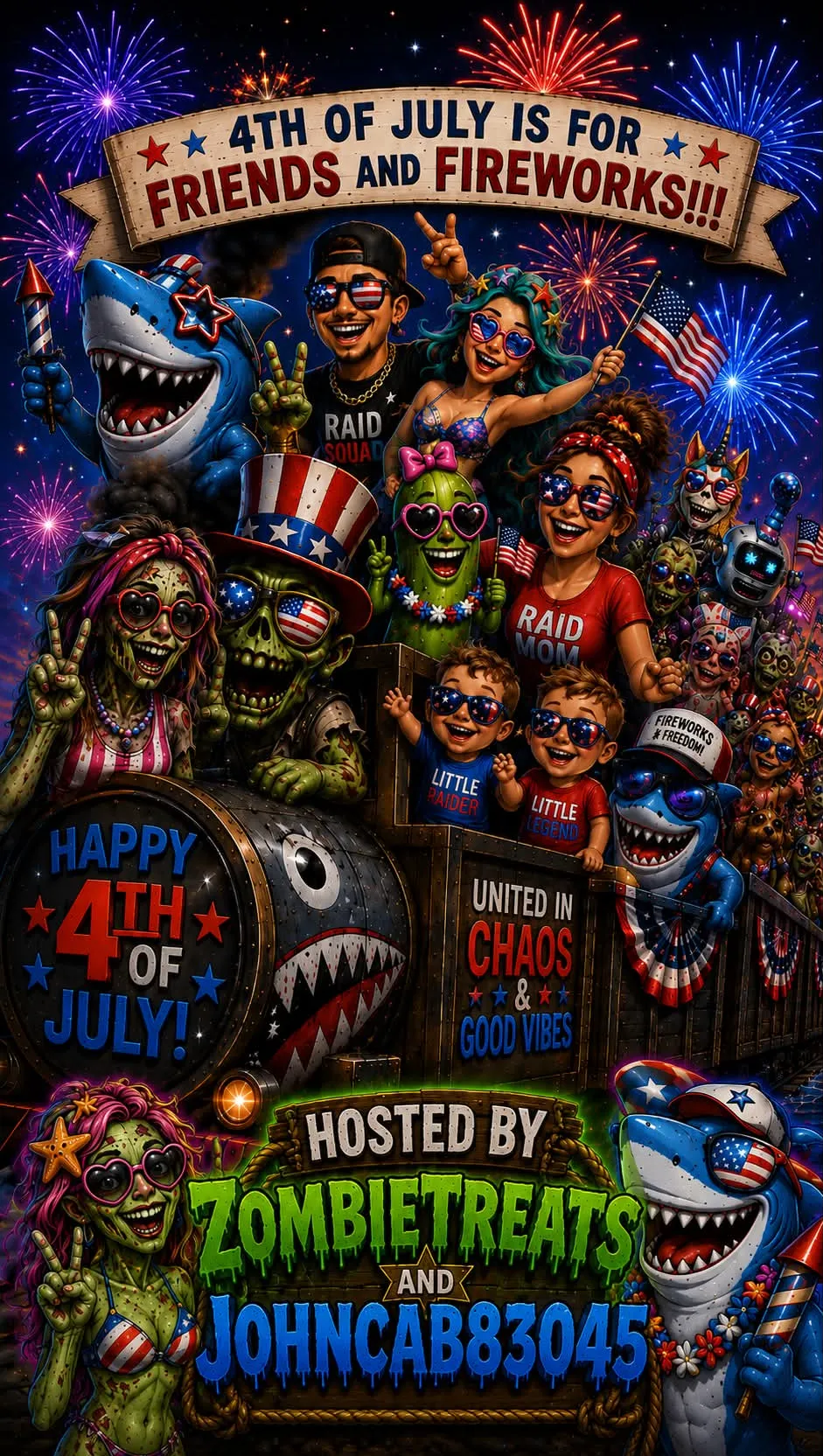 Friends and Fireworks Raid Train