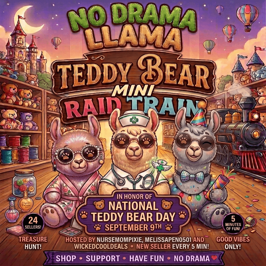 No Drama Llama Teddy Bear Mini Train