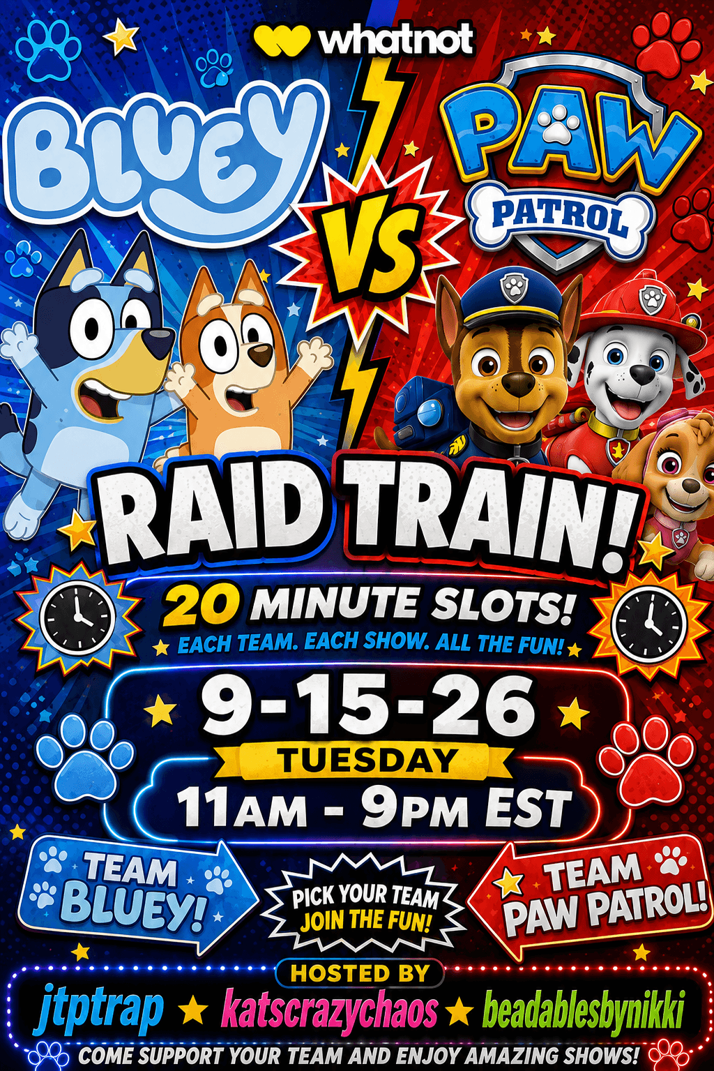 Bluey vs Paw Patrol Raid Train